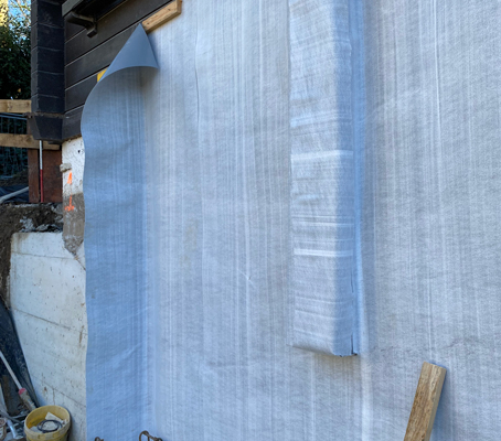 Mise place de la membrane pour les murs