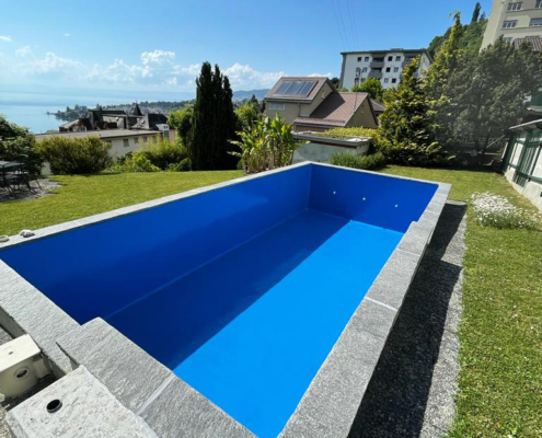 Résultat du revêtement de la piscine